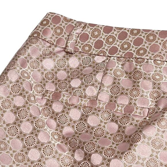 Banana Republic NWT pink metallic geometric print Hampton shorts size 6 - Picture 9 of 16